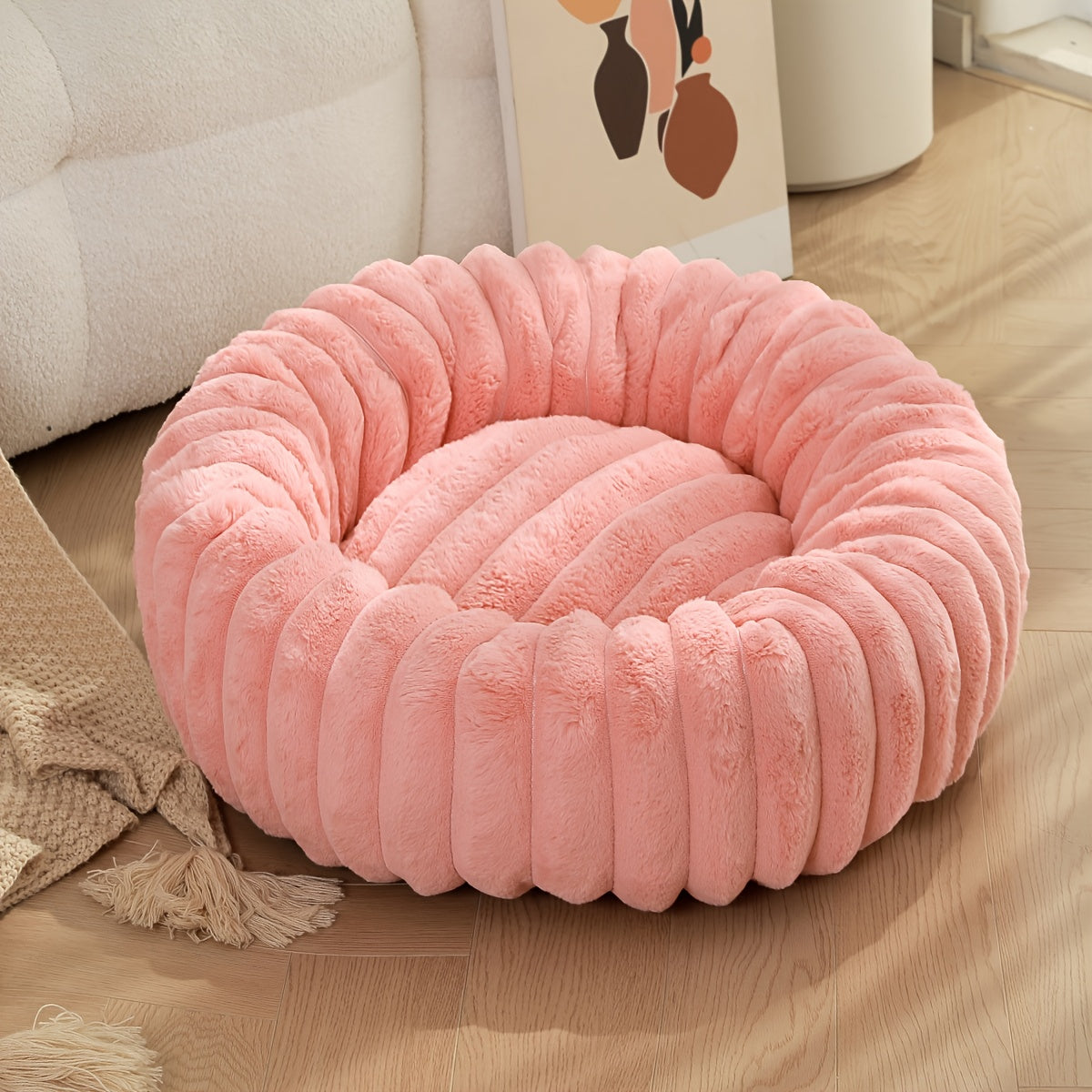 Round Plush Pet Bed