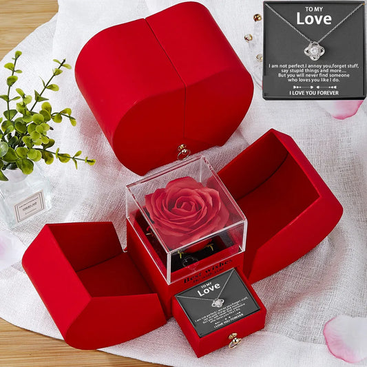 Rose in Box with Jewelry