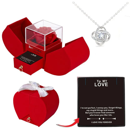 Rose in Box with Jewelry